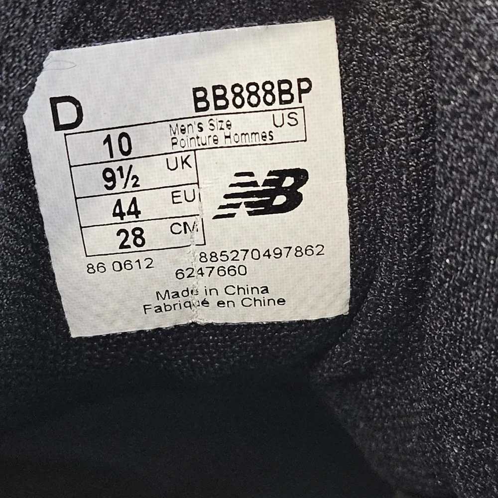 Vtg New Balance 888 Team Basketball Shoes Sneakers Black Leather BB888BP Men 10D